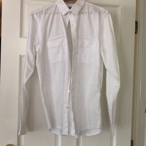 Young men’s white button down